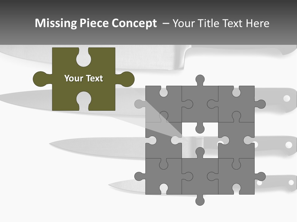 Set Of Kitchen Knives PowerPoint Template