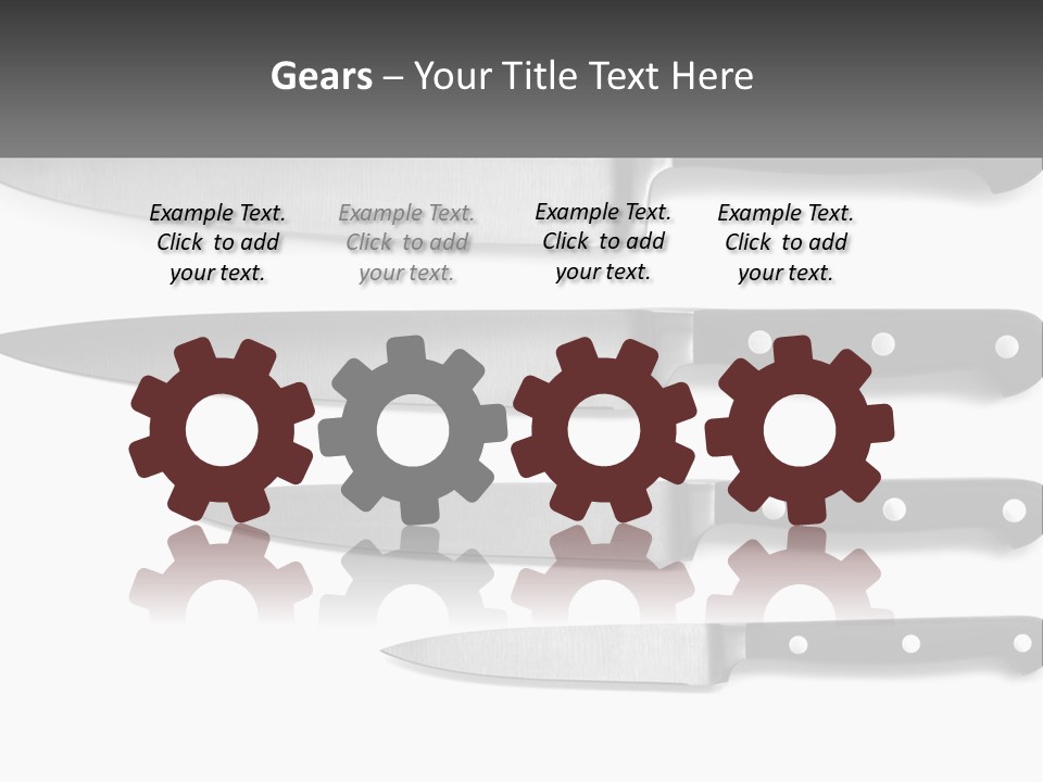 Set Of Kitchen Knives PowerPoint Template