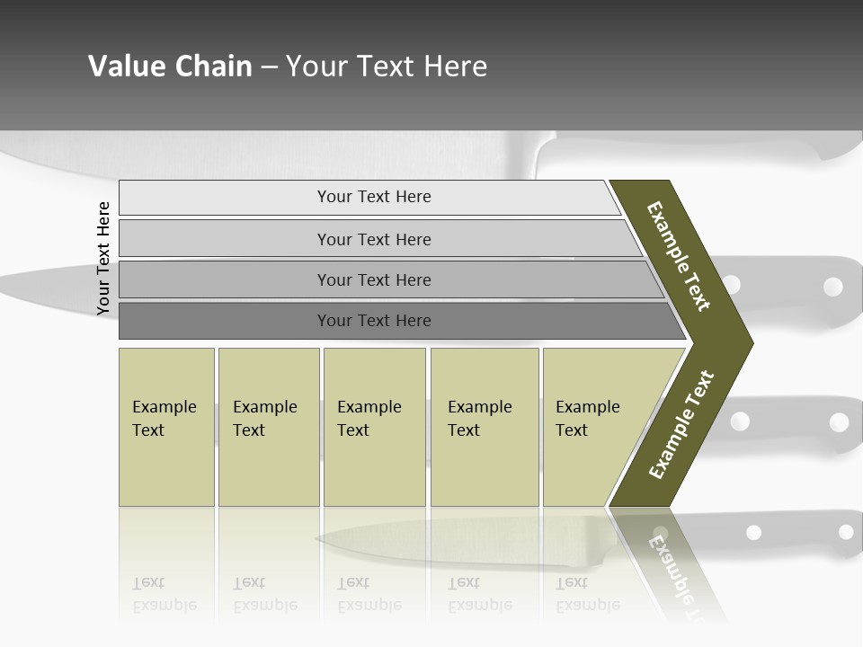 Set Of Kitchen Knives PowerPoint Template