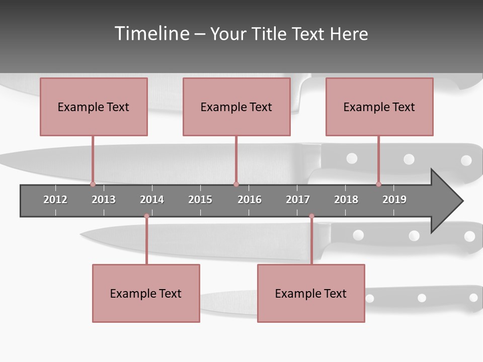 Set Of Kitchen Knives PowerPoint Template