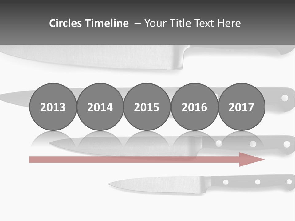 Set Of Kitchen Knives PowerPoint Template