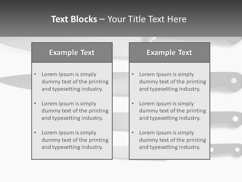 Set Of Kitchen Knives PowerPoint Template