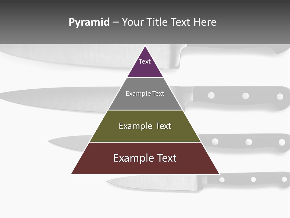 Set Of Kitchen Knives PowerPoint Template