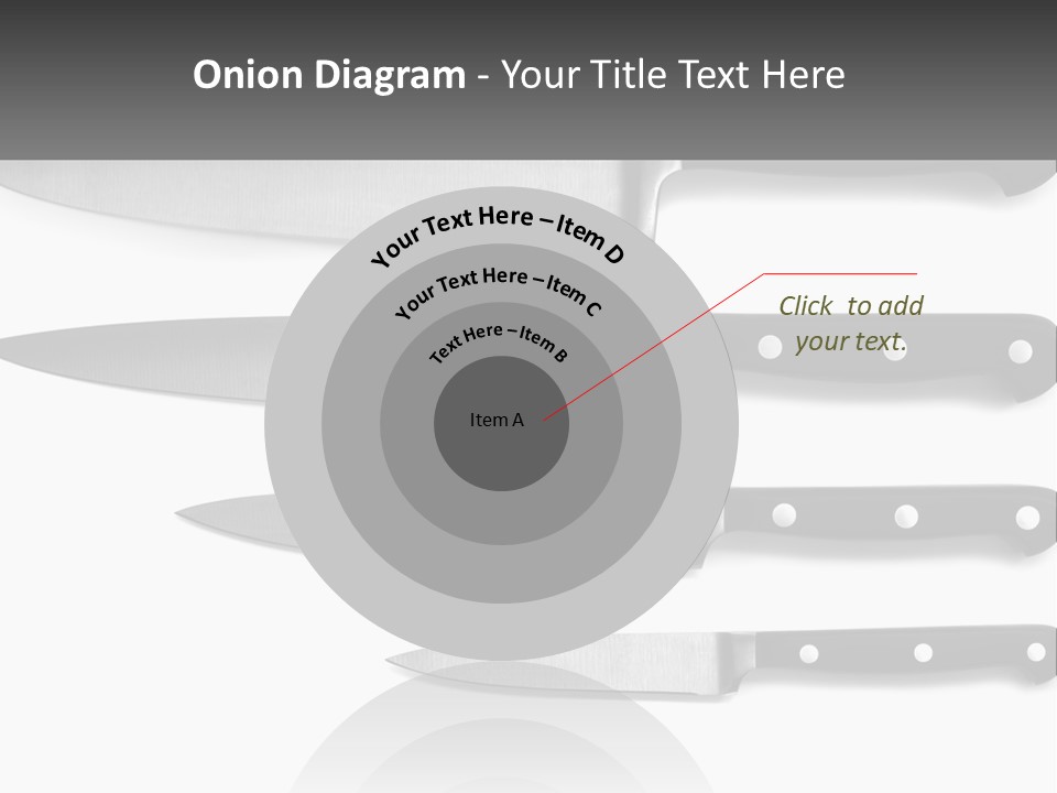 Set Of Kitchen Knives PowerPoint Template
