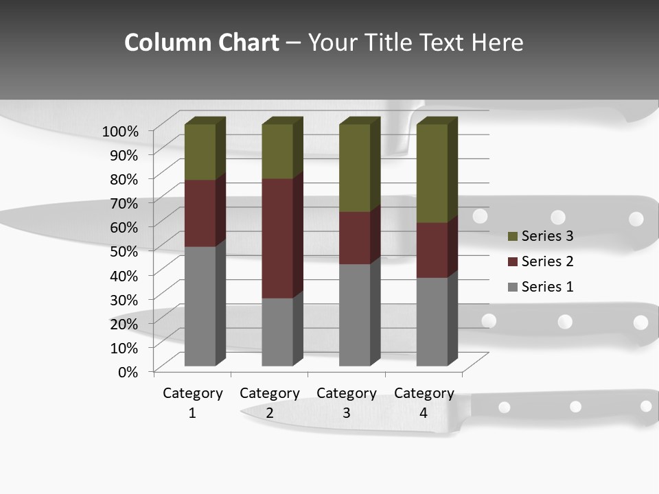 Set Of Kitchen Knives PowerPoint Template