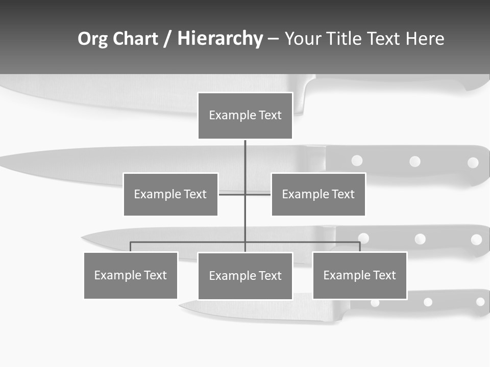 Set Of Kitchen Knives PowerPoint Template