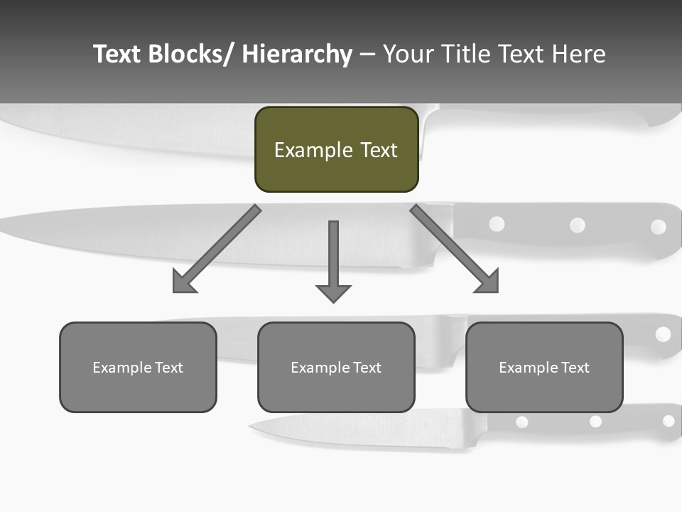 Set Of Kitchen Knives PowerPoint Template