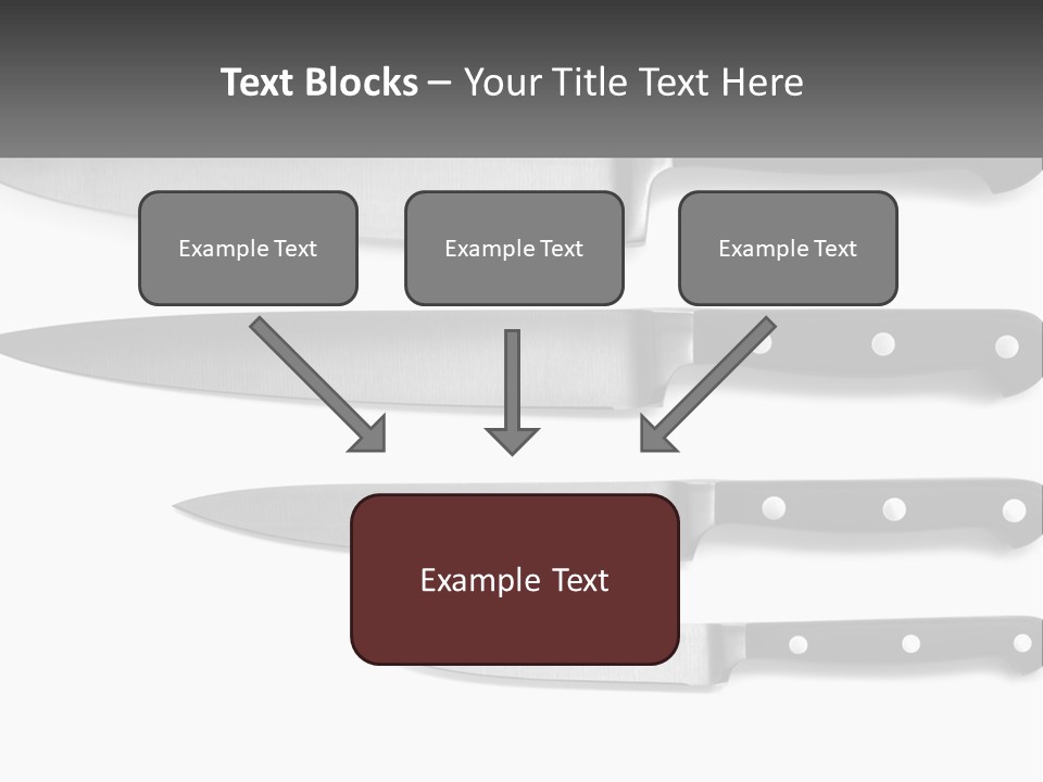 Set Of Kitchen Knives PowerPoint Template