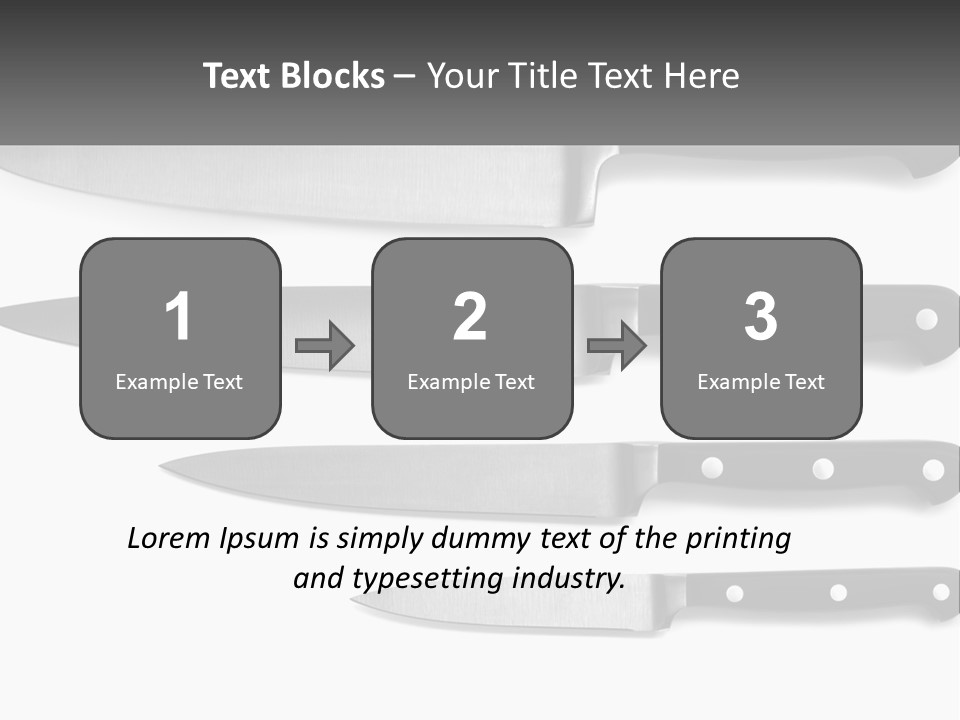 Set Of Kitchen Knives PowerPoint Template