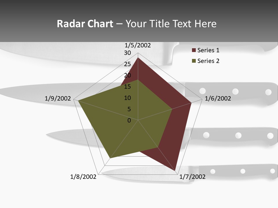 Set Of Kitchen Knives PowerPoint Template