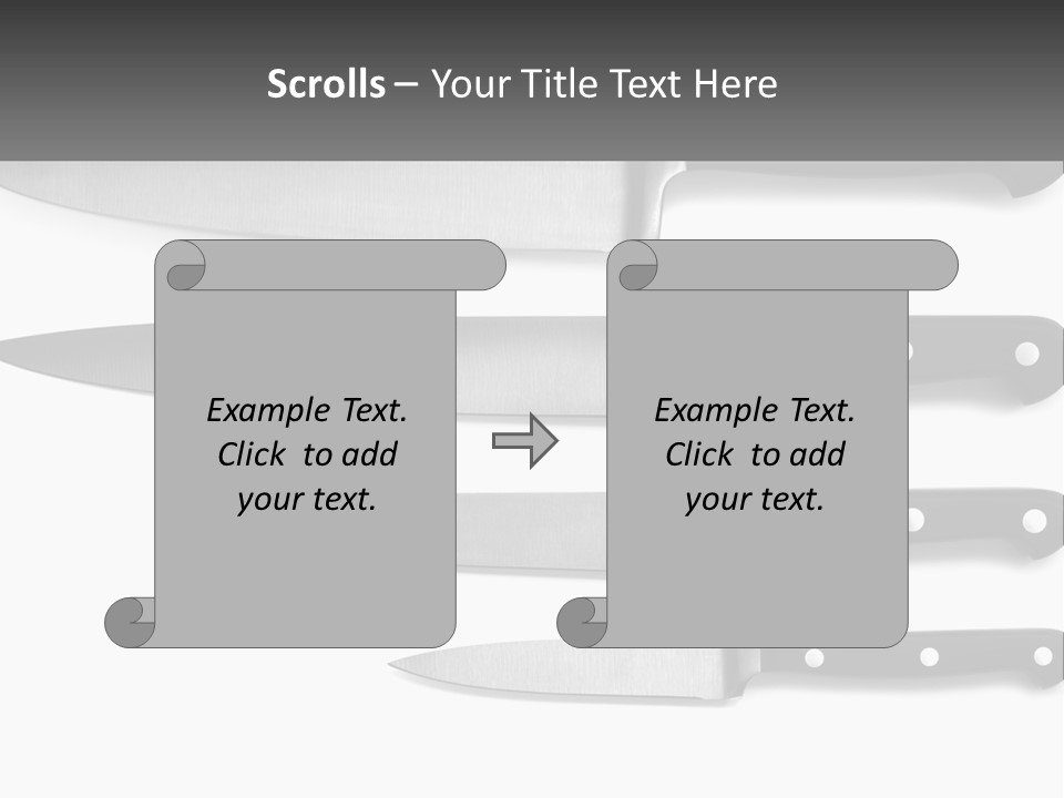 Set Of Kitchen Knives PowerPoint Template