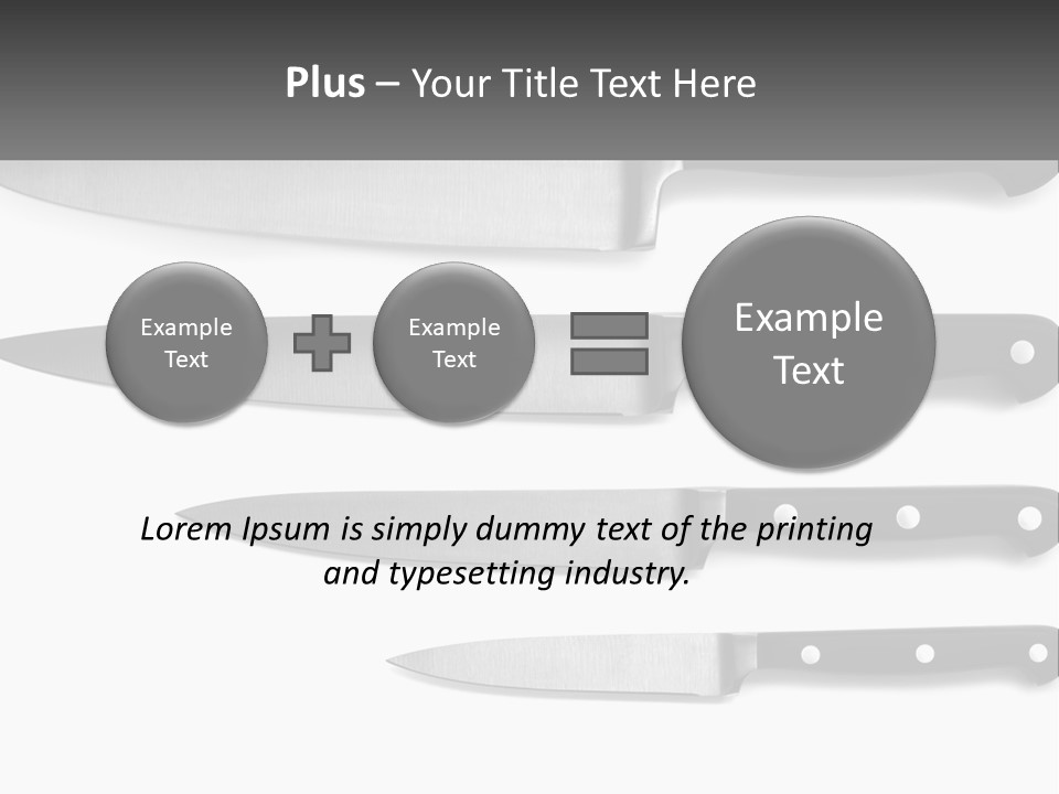 Set Of Kitchen Knives PowerPoint Template