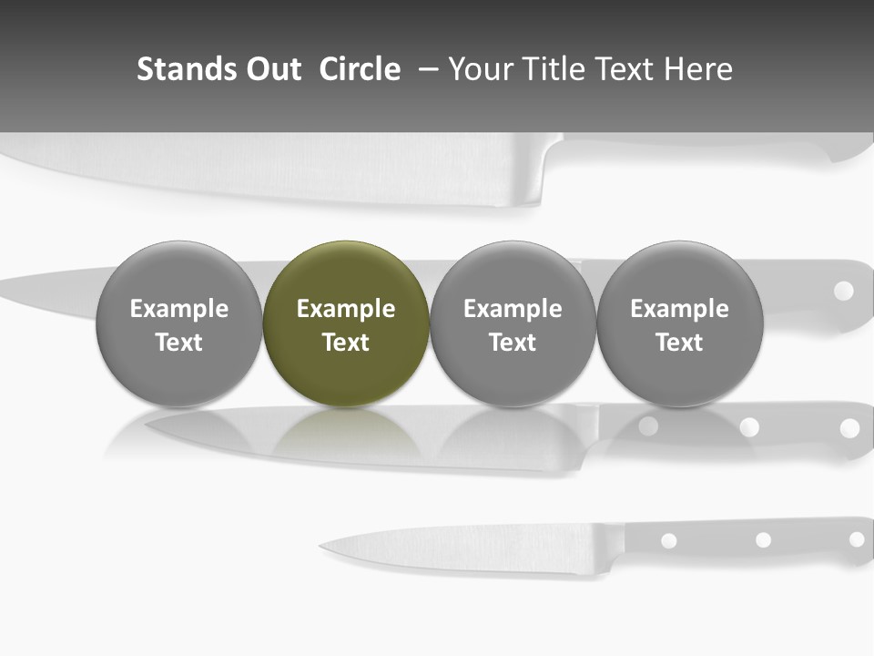 Set Of Kitchen Knives PowerPoint Template