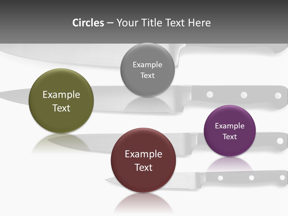 Set Of Kitchen Knives PowerPoint Template