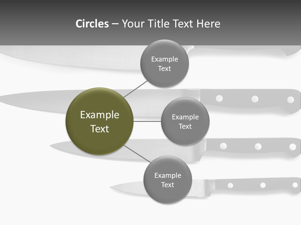 Set Of Kitchen Knives PowerPoint Template