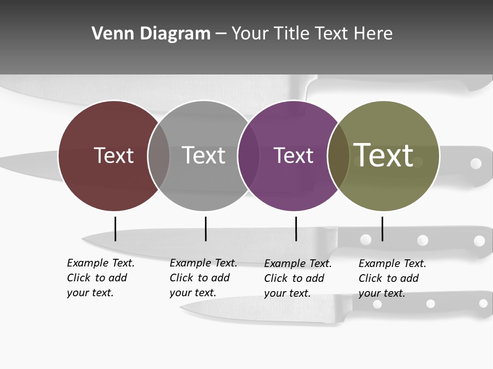 Set Of Kitchen Knives PowerPoint Template
