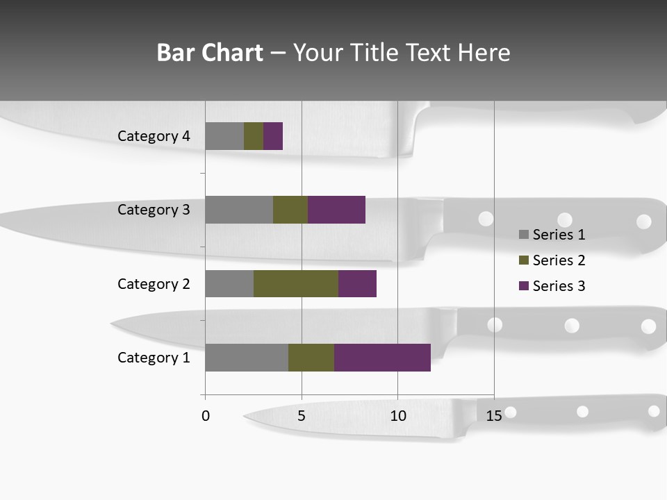 Set Of Kitchen Knives PowerPoint Template