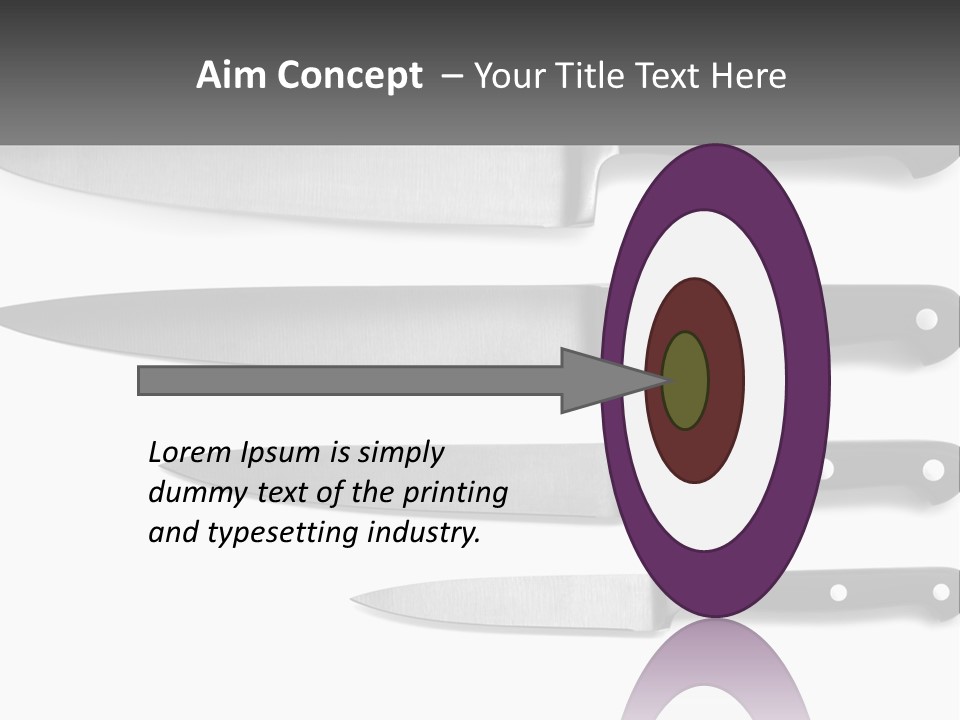 Set Of Kitchen Knives PowerPoint Template