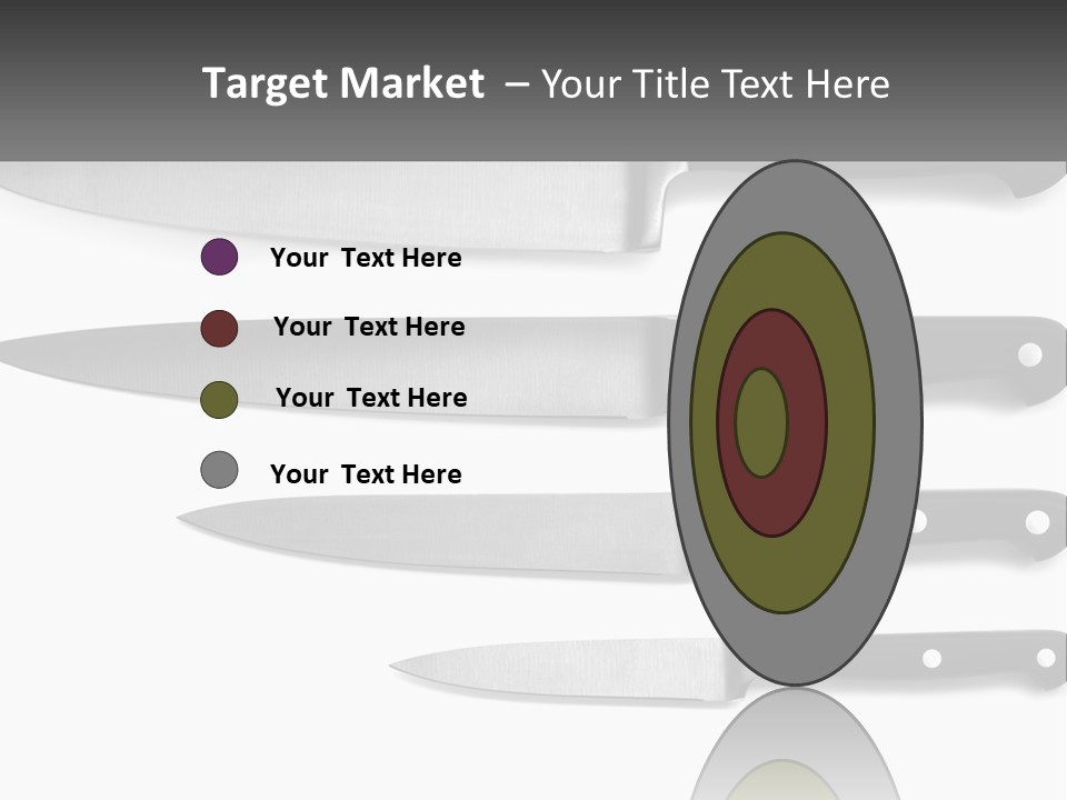 Set Of Kitchen Knives PowerPoint Template