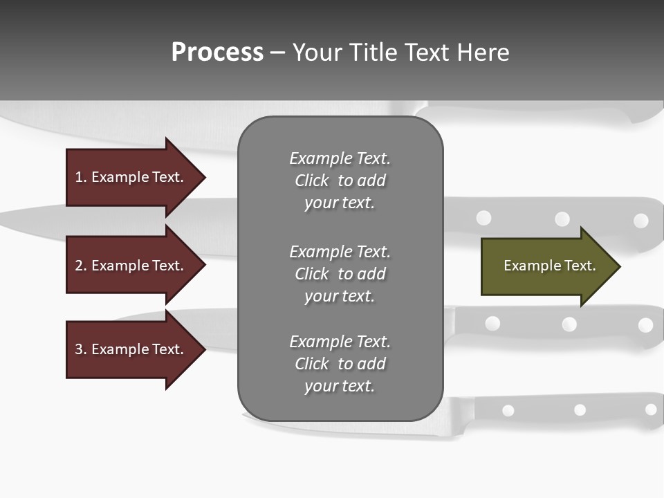 Set Of Kitchen Knives PowerPoint Template