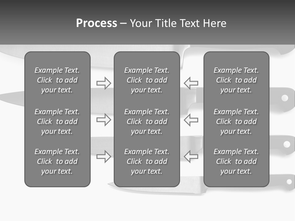 Set Of Kitchen Knives PowerPoint Template