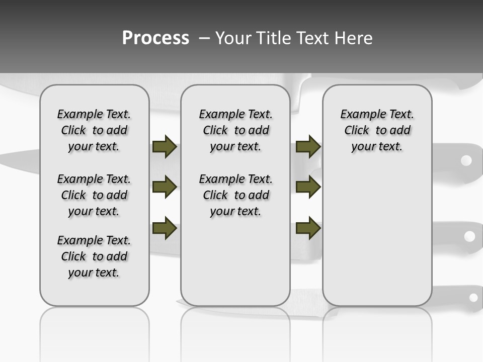 Set Of Kitchen Knives PowerPoint Template