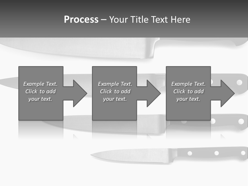 Set Of Kitchen Knives PowerPoint Template