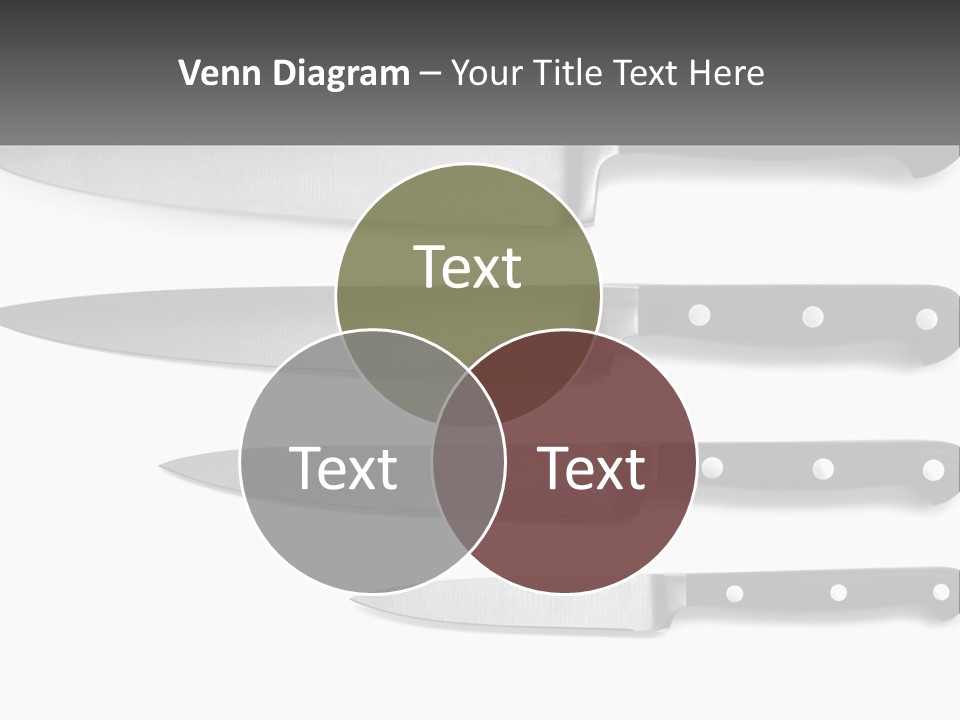 Set Of Kitchen Knives PowerPoint Template