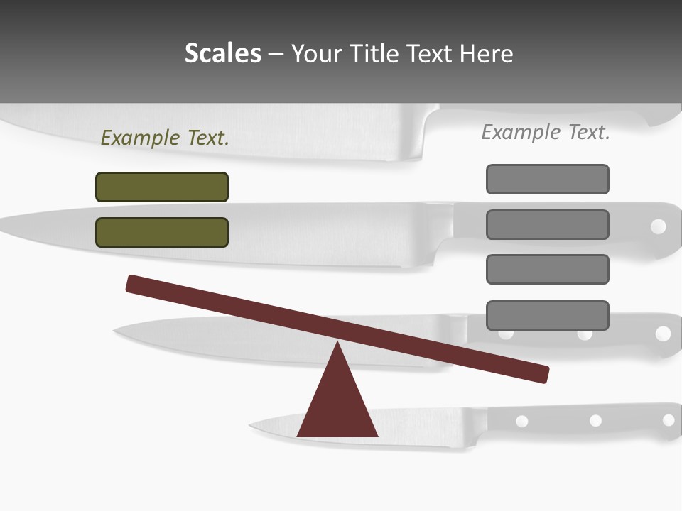 Set Of Kitchen Knives PowerPoint Template
