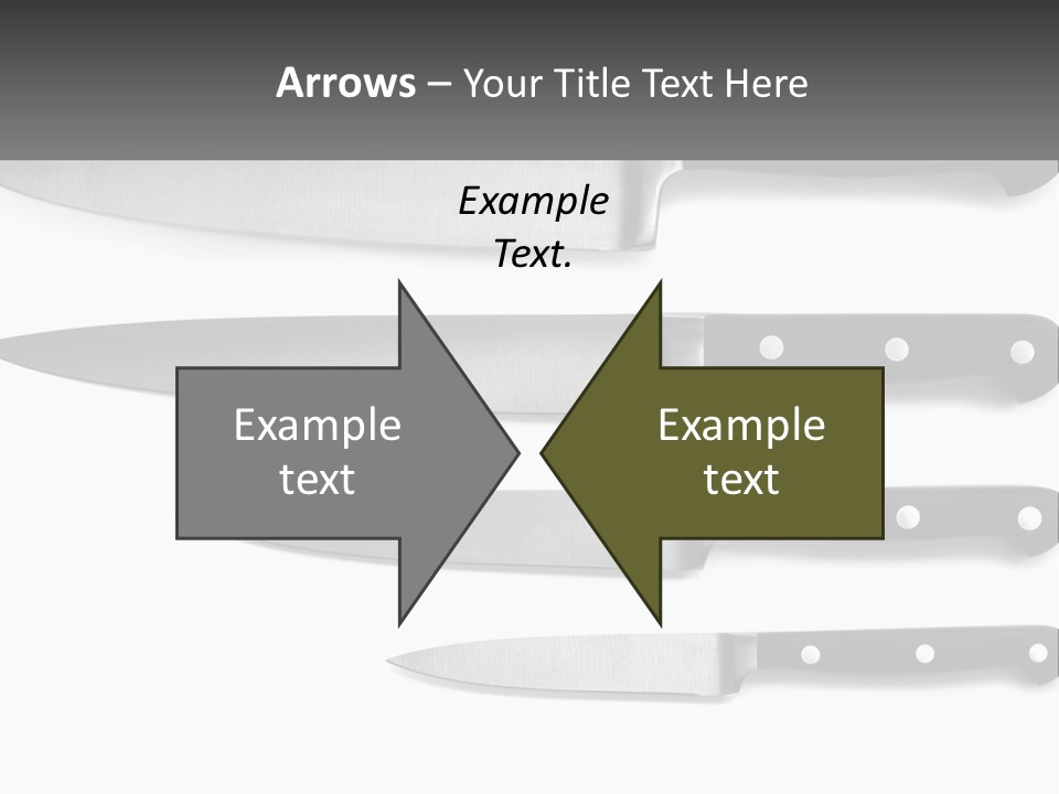 Set Of Kitchen Knives PowerPoint Template