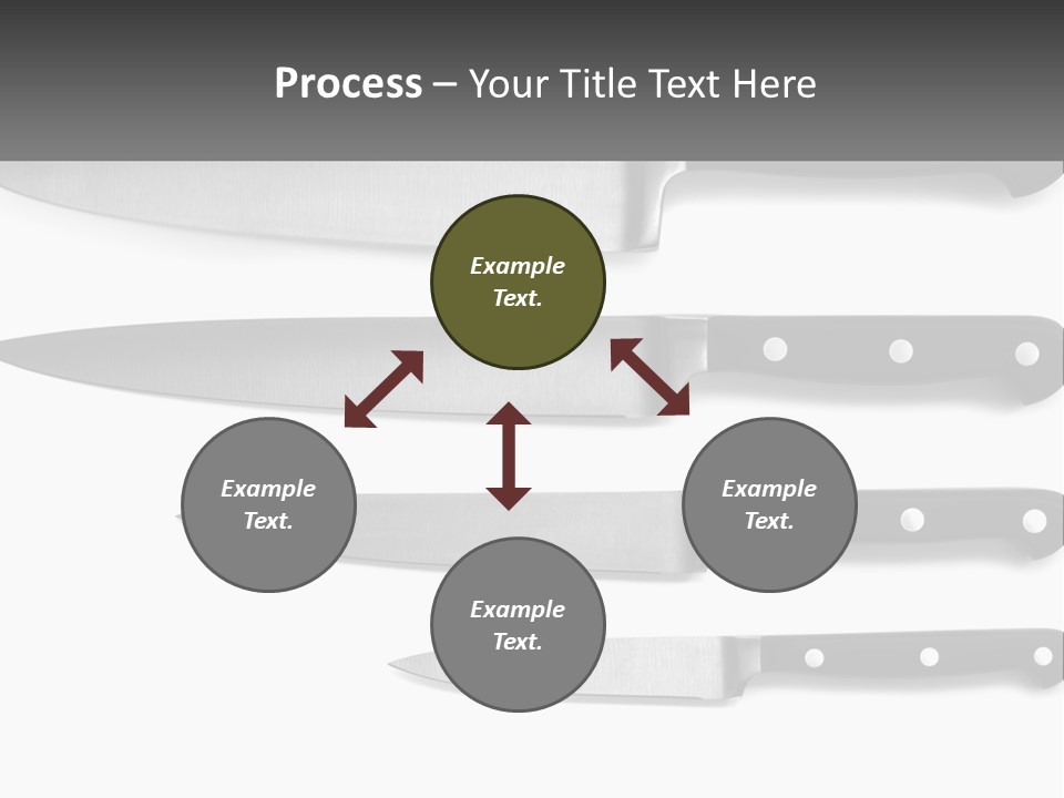 Set Of Kitchen Knives PowerPoint Template