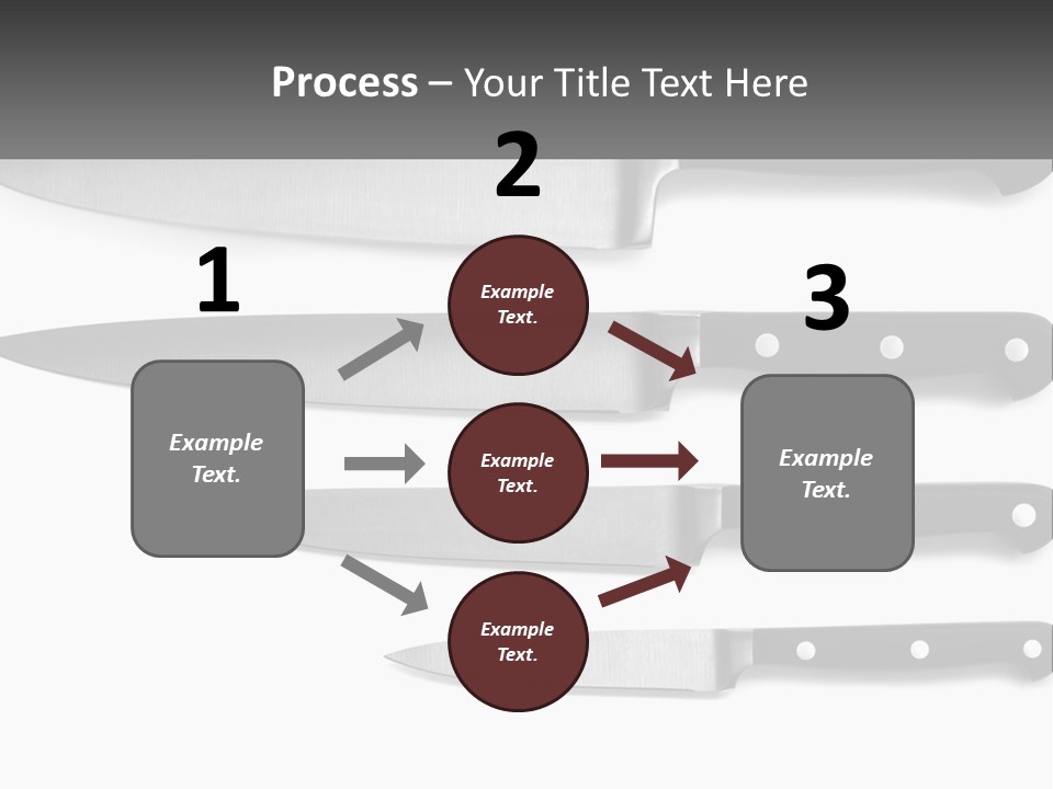 Set Of Kitchen Knives PowerPoint Template