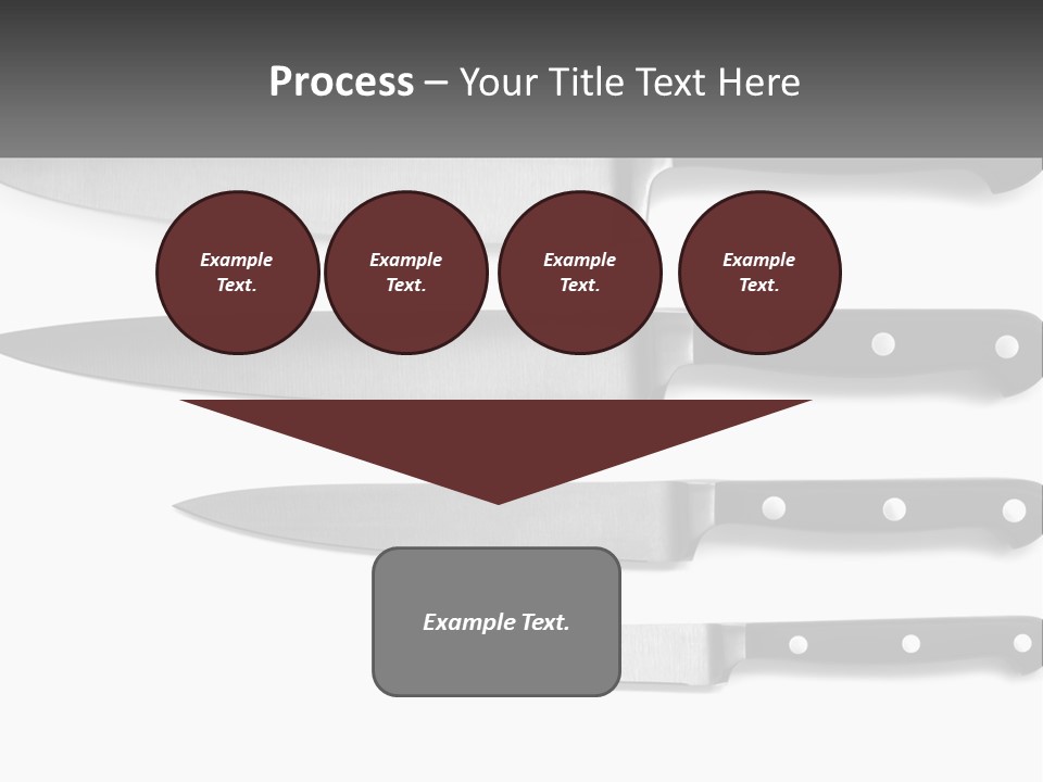 Set Of Kitchen Knives PowerPoint Template