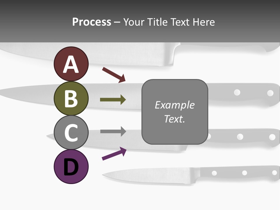 Set Of Kitchen Knives PowerPoint Template