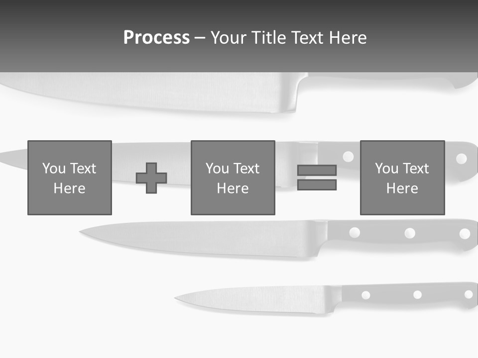 Set Of Kitchen Knives PowerPoint Template