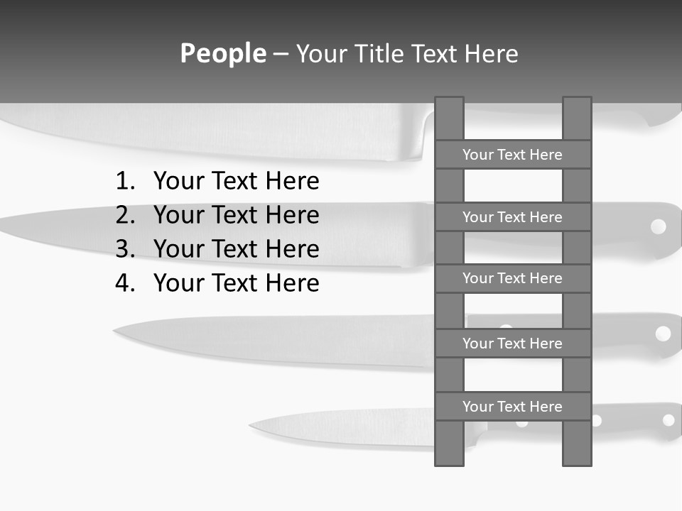 Set Of Kitchen Knives PowerPoint Template