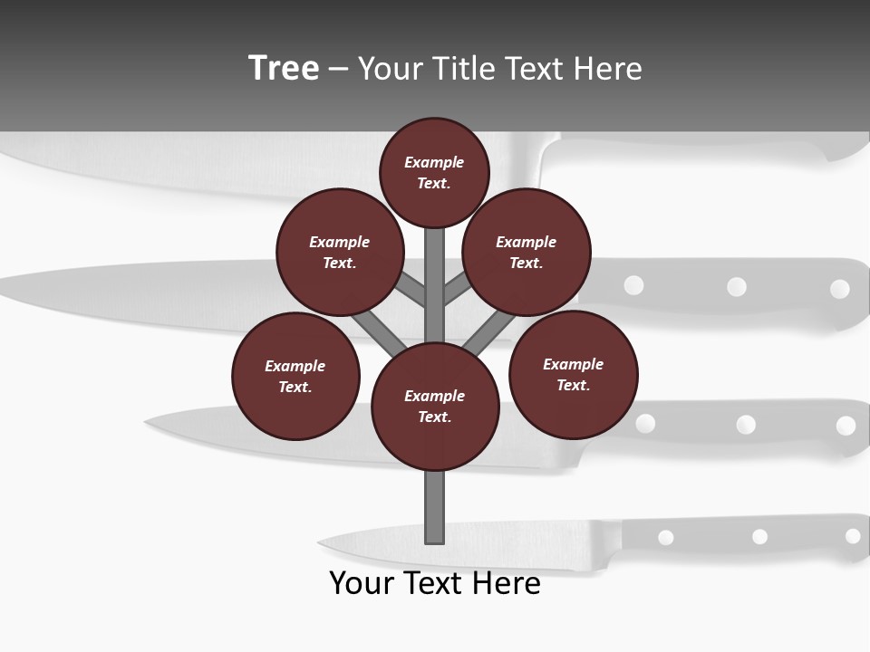 Set Of Kitchen Knives PowerPoint Template