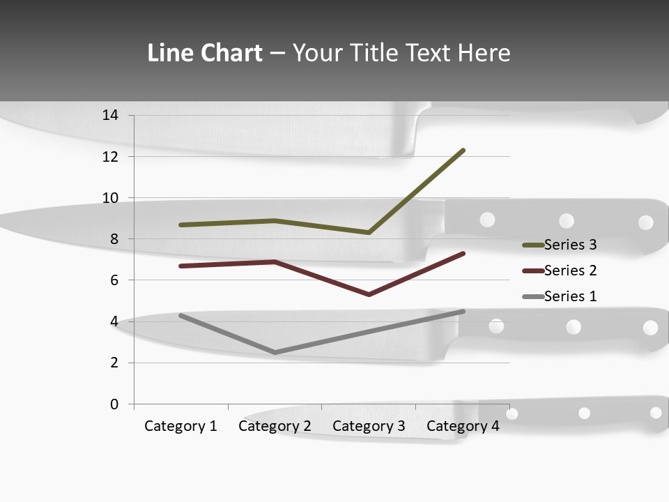 Set Of Kitchen Knives PowerPoint Template