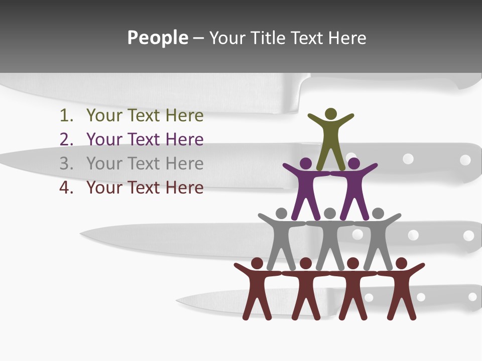 Set Of Kitchen Knives PowerPoint Template