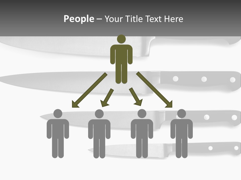 Set Of Kitchen Knives PowerPoint Template