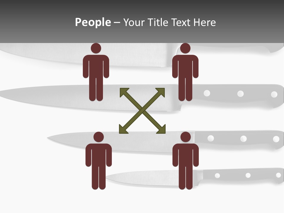 Set Of Kitchen Knives PowerPoint Template