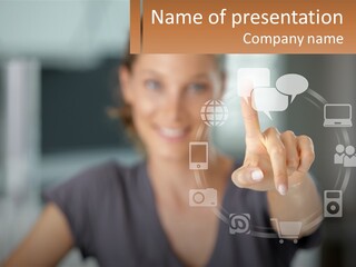 Girl And Digital Life PowerPoint Template