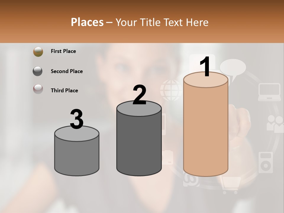 Girl And Digital Life PowerPoint Template