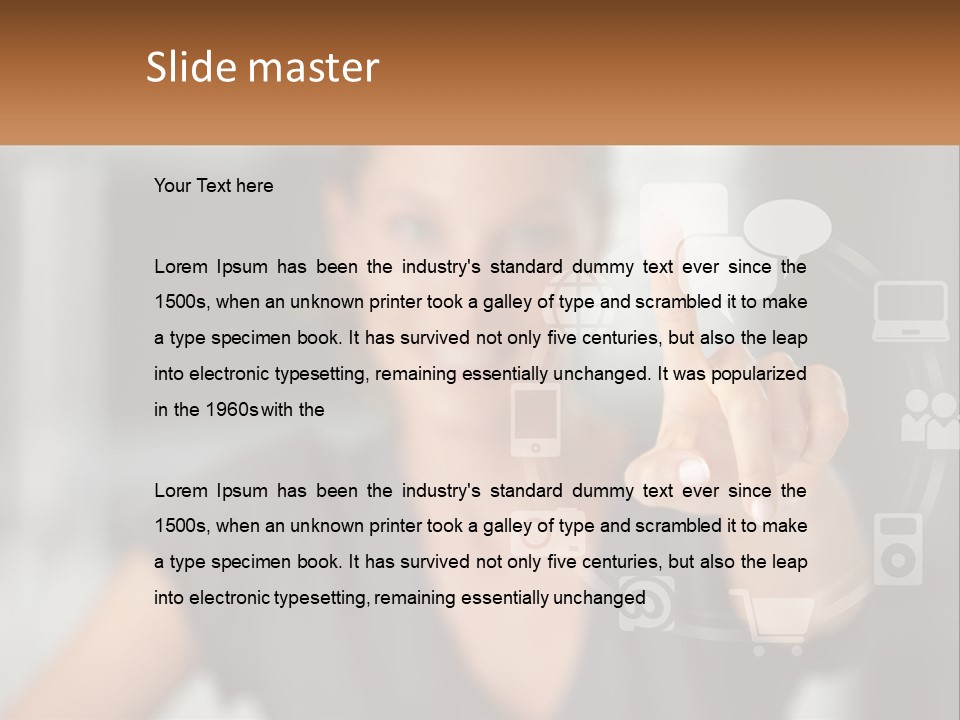 Girl And Digital Life PowerPoint Template