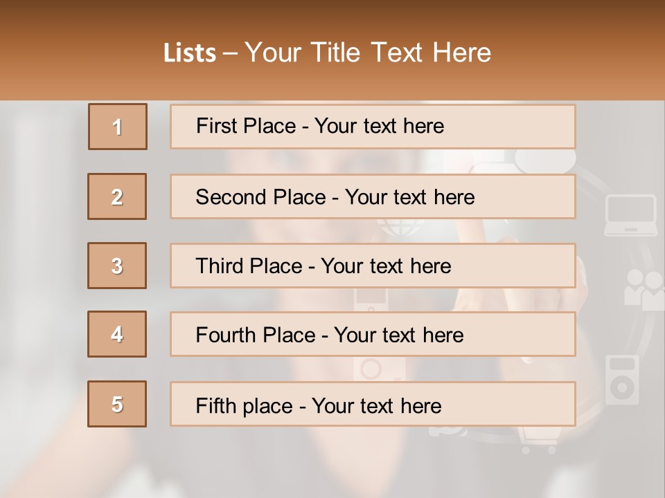Girl And Digital Life PowerPoint Template