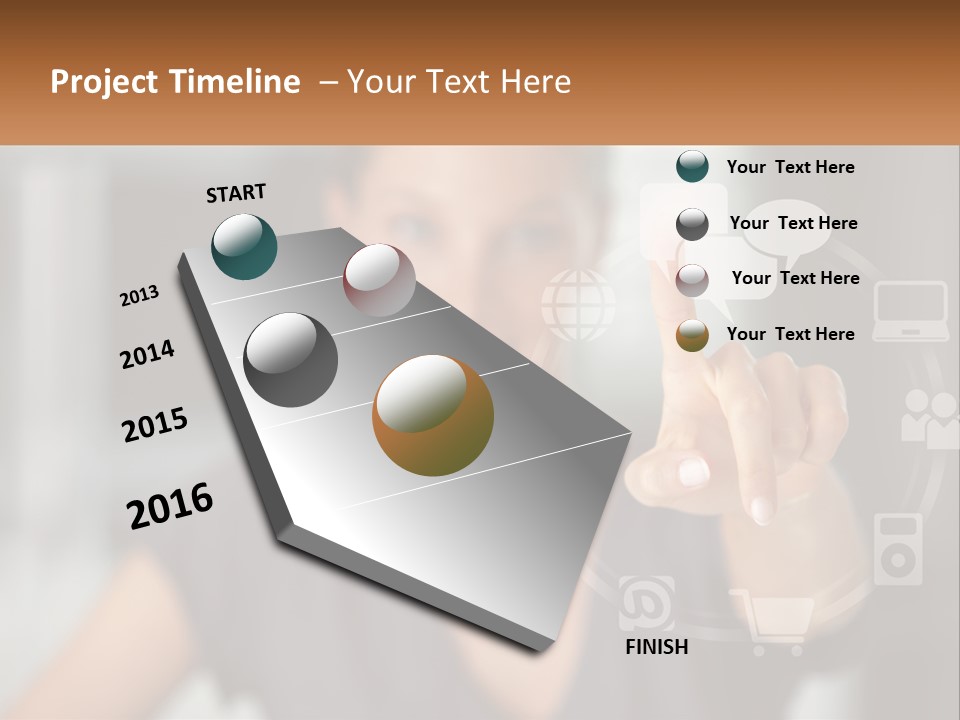 Girl And Digital Life PowerPoint Template