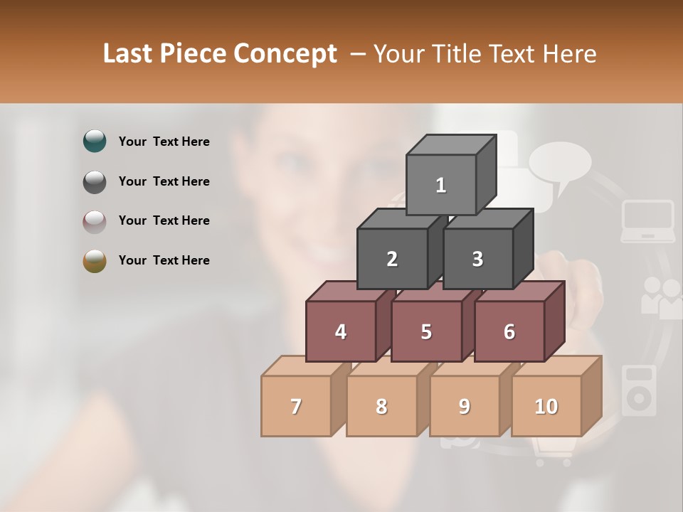 Girl And Digital Life PowerPoint Template