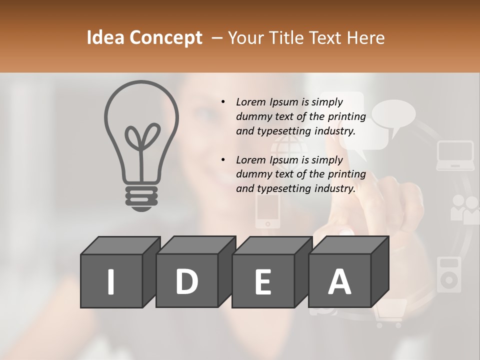 Girl And Digital Life PowerPoint Template