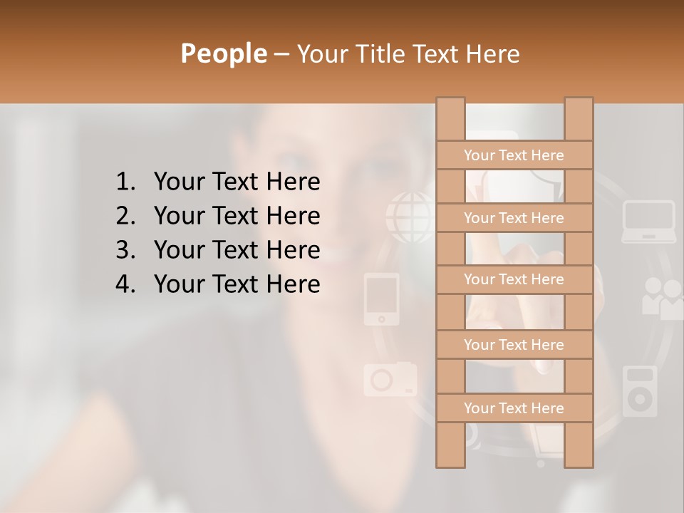 Girl And Digital Life PowerPoint Template