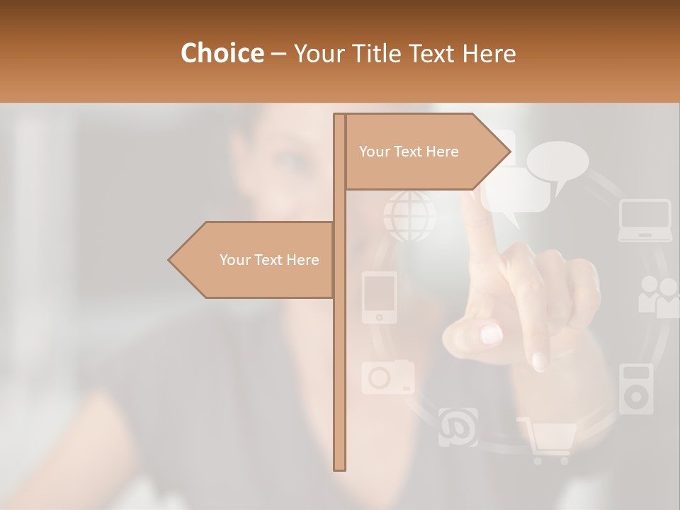 Girl And Digital Life PowerPoint Template